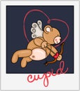 Valentine cupid teddy bear Royalty Free Stock Photo