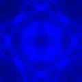 Scalding triangular strokes of intersecting sharp lines with blue triangles and a star