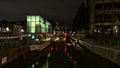 Sluice in the port of Ghent at night