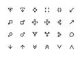 Scale arrows line icons. Reduce and Increase symbols for UI buttons and applications. Vector decrease and scale editable
