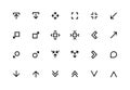 Scale arrows line icons. Reduce and Increase symbols for UI buttons and applications. Vector decrease and scale editable