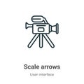 Scale arrows outline vector icon. Thin line black scale arrows icon, flat vector simple element illustration from editable user Royalty Free Stock Photo