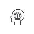 Scale Balance in Human Head outline icon Royalty Free Stock Photo