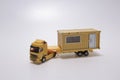 A scale of cargo with lorry, moving and logistics theme