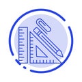 Scale, Construction, Pencil, Repair, Ruler, Clip Blue Dotted Line Line Icon