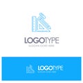 Scale, Construction, Pencil, Repair, Ruler, Clip Blue outLine Logo with place for tagline