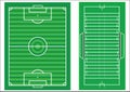 Scale diagram of soccer and american football Royalty Free Stock Photo