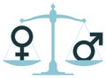 Scale in equilibrium with male and female icons