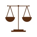 Scale justice isolated icon