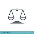 Scale of Justice, Law, Attorneys Icon Vector Logo Template Illustration Design. Vector EPS 10