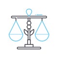 scale justice line icon, outline symbol, vector illustration, concept sign Royalty Free Stock Photo