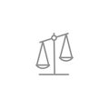 Scale line icon. Business and justice vector symbol isolated on white background.