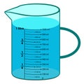 The scale measuring jug is 1000ml. with measuring scale. Royalty Free Stock Photo