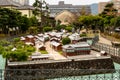 Scale model of a Dutch trading post on display in Dejima, former artificial island in the harbor in Nagasaki, Japan