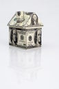 scale model of house made from dollars Royalty Free Stock Photo