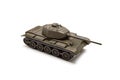 Plastic model of soviet tank isolated on white background Royalty Free Stock Photo