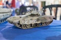 Scale model of undefined military tank. Selective focus Royalty Free Stock Photo