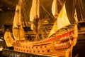 Scale model of the Vasa ship in its museum in Stockholm Royalty Free Stock Photo