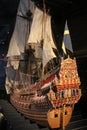 Scale model of the VASA ship, in the Vasa Museum, Stockholm, Sweden Royalty Free Stock Photo