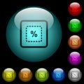 Scale object by percent icons in color illuminated glass buttons