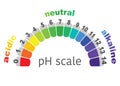 Scale of ph value for acid and alkaline solutions, or white background