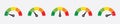 Scale risk meter icon. Dashboard colorful indicators speedometer.