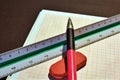 The scale ruler as an important utensil feeds the technical draughtsman Royalty Free Stock Photo