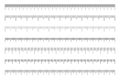 Scale of ruler set. Horizontal measuring chart with centimeters and millimeters markup. Distance, height or length