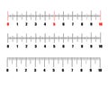 Scale for rulers. Ruler scale. Centimeters measuring scale. Vector illustratio.
