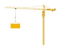 Scale tower crane vector illustration isolated on white.
