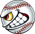 Cartoon style angry baseball ball mascot illustration