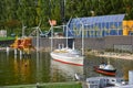 Scaled replica of SS Rotterdam steam cruise ship at Madurodam minature park