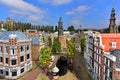 Scaled replica of traditional Dutch canal houses at Madurodam minature park