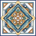 Scalene Triangle Mandala Coloring Page