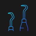 Scaler and curette gradient vector icon for dark theme Royalty Free Stock Photo