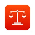 Scales balance icon digital red