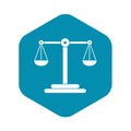 Scales balance icon, simple style