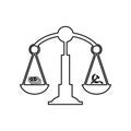 scales of communism and capitalism icon. Element of Communism Capitalism for mobile concept and web apps icon. Outline, thin line