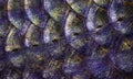Scales fish texture background. Close-up. Natural blue and gold background Royalty Free Stock Photo