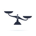 Scales, Flat design, vector illustration on white background. Libra, balance vector icon. Weight symbol. Compare concept