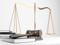 Scales gavel books Royalty Free Stock Photo