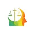 Scales in the human head logo concept. Royalty Free Stock Photo