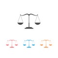 Scales icon set. Vector illustration. Flat design isolated Royalty Free Stock Photo
