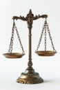 Scales of justice highlighted on a white background Royalty Free Stock Photo