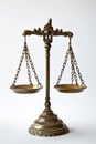 Scales of justice highlighted on a white background Royalty Free Stock Photo