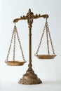 Scales of justice highlighted on a white background Royalty Free Stock Photo