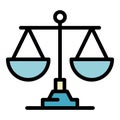 Scales of justice icon color outline vector Royalty Free Stock Photo