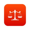 Scales of justice icon digital red