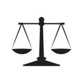 Scales justice icon isolated on white background Royalty Free Stock Photo