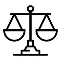 Scales of justice icon, outline style Royalty Free Stock Photo